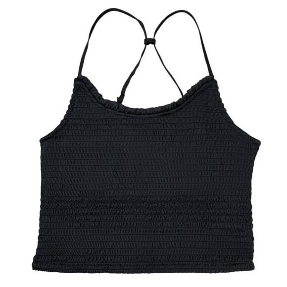 FREE PEOPLE Intimately Right On Smocked Crisscross Straps Cami Sz XS Black - Picture 2 of 5
